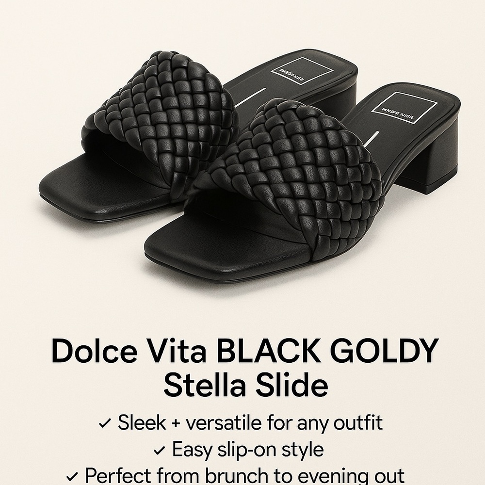 Dolce Vita Black Quilted Slide Heels